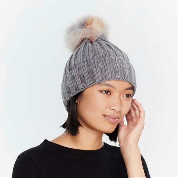 jocelyn Accessories - Jocelyn Real Fur Pom-Pom Beanie